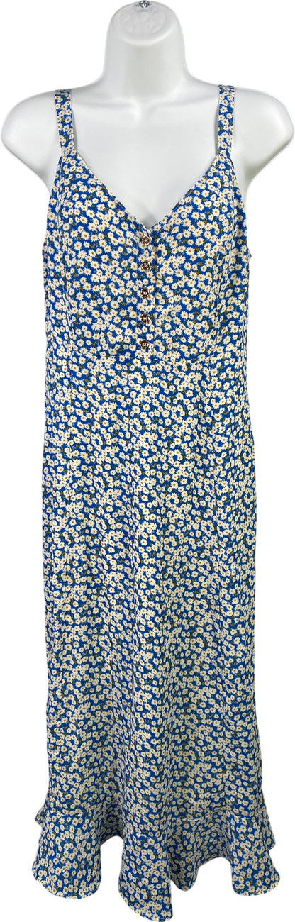 Lulus Women’s Blue Floral Daisy Print Sleeveless Midi Sundress - M