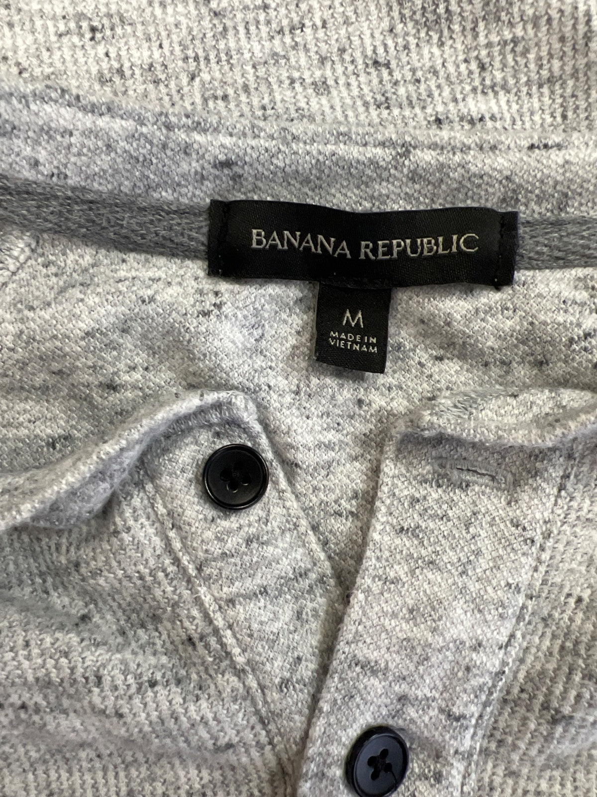Banana Republic Men’s Gray Brushed Waffle Knit Long Sleeve Sweater - M
