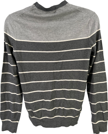 Banana Republic Men’s Gray Striped Long Sleeve Sweater Shirt - M