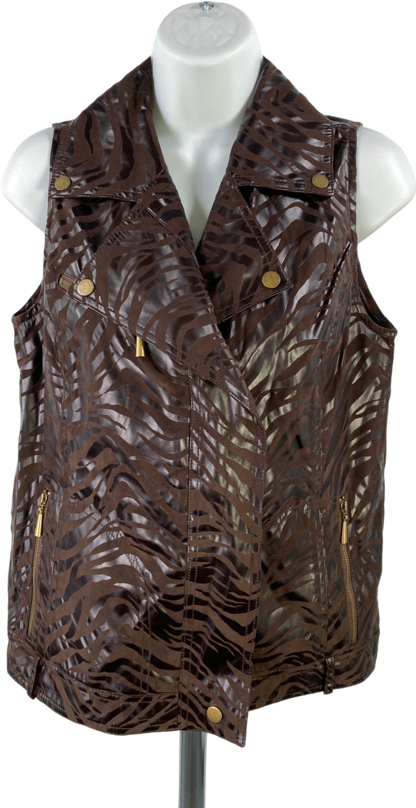 Zenergy by Chico’s Women’s Brown Sleeveless Full Zip Vest - 0/US S