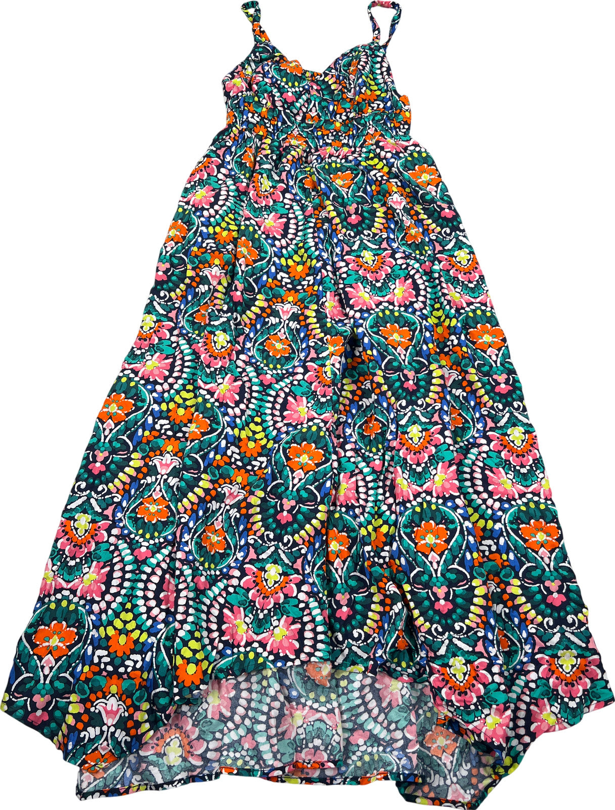 NEW Old Navy Womens Multicolor Waist Defined Sleeveless Open Back Maxi Dress - S