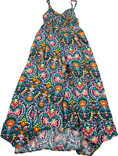 NEW Old Navy Womens Multicolor Waist Defined Sleeveless Open Back Maxi Dress - S