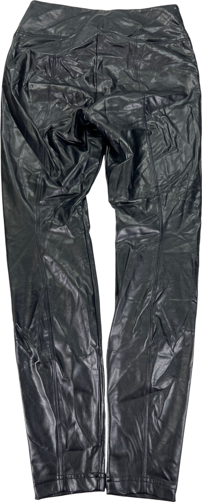 White House Black Market Women’s Black Faux Leather Runway Leggings - 8