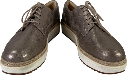 Clarks Artisan Womens Gold Pewter Metallic Teadale Platform Oxford Shoes - 7.5 W
