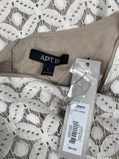 Apt 9 Women’s White/Beige Lace Sleeveless Sheath Dress - L