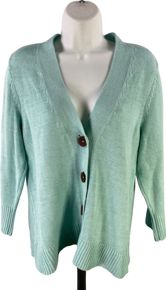 J.Jill Women’s Blue Long Sleeve Button Up Cardigan Sweater - S