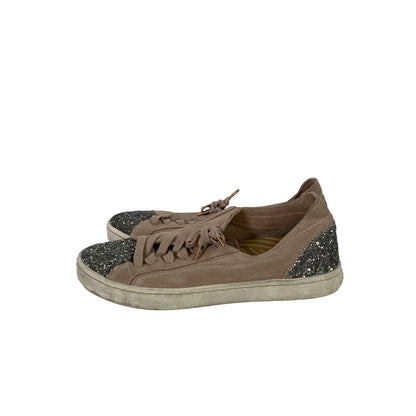 Dolce Vita Women's Tan/Gray Glitter Lace Up Casual Sneakers - 9.5