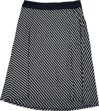 J.Jill Wearever Collection Women’s Black Striped Pull On Midi Skirt - S Petite