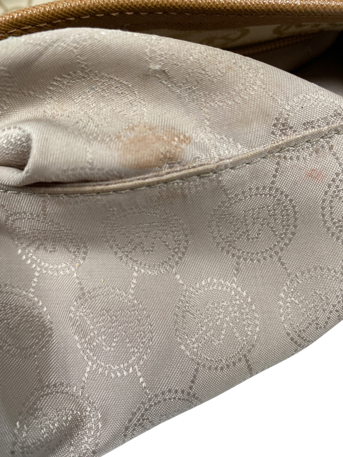 Michael Kors Women’s Beige/Brown Jet Set Signature Zip Close Crossbody Purse