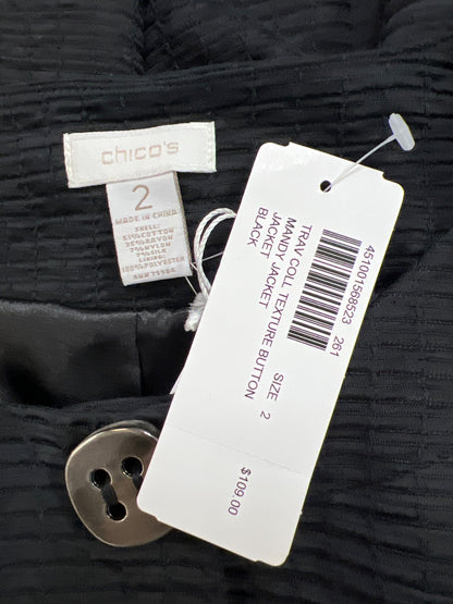 Chico’s Women’s Black Texture Travel Collection Mandy Jacket - 2/US L