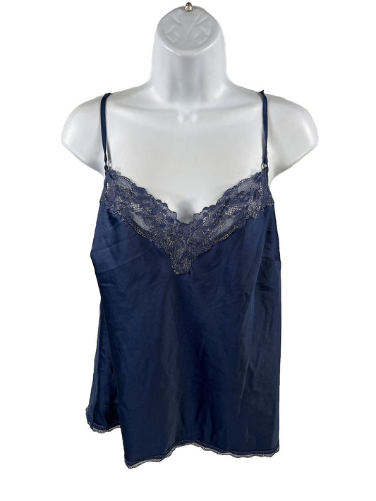 Victoria's Secret Top de dormir con detalle de encaje azul marino para mujer - M