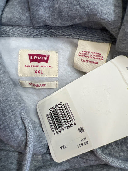 Levi’s Men’s Gray Metallic Logo Standard Fit Pullover Sweatshirt - XXL
