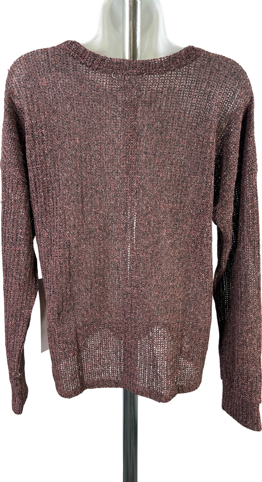 LIFE Love Is For Eternity Women’s Purple Long Sleeve Open Knit Sweater - M