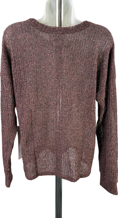 LIFE Love Is For Eternity Women’s Purple Long Sleeve Open Knit Sweater - M