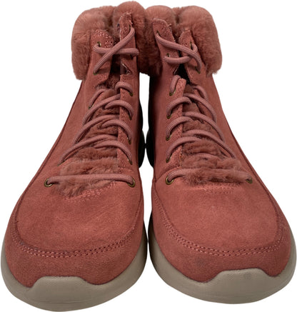 Skechers Women’s Pink On The Go Suede GoGa Mat Winter Chill Ankle Boots - 7.5