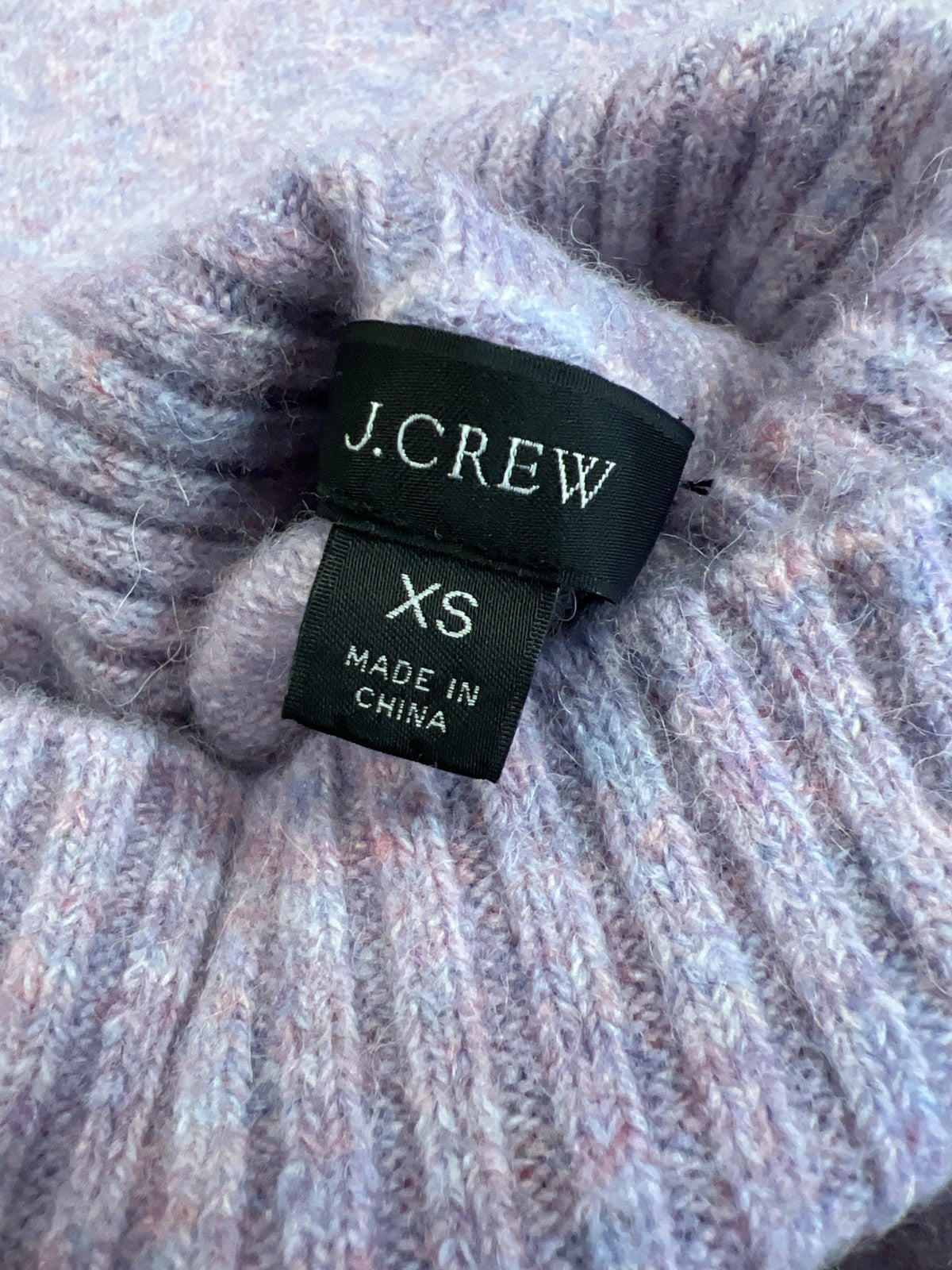 J.Crew Women’s Purple Long Sleeve Cowl Neck Wool Blend Sweater - XS