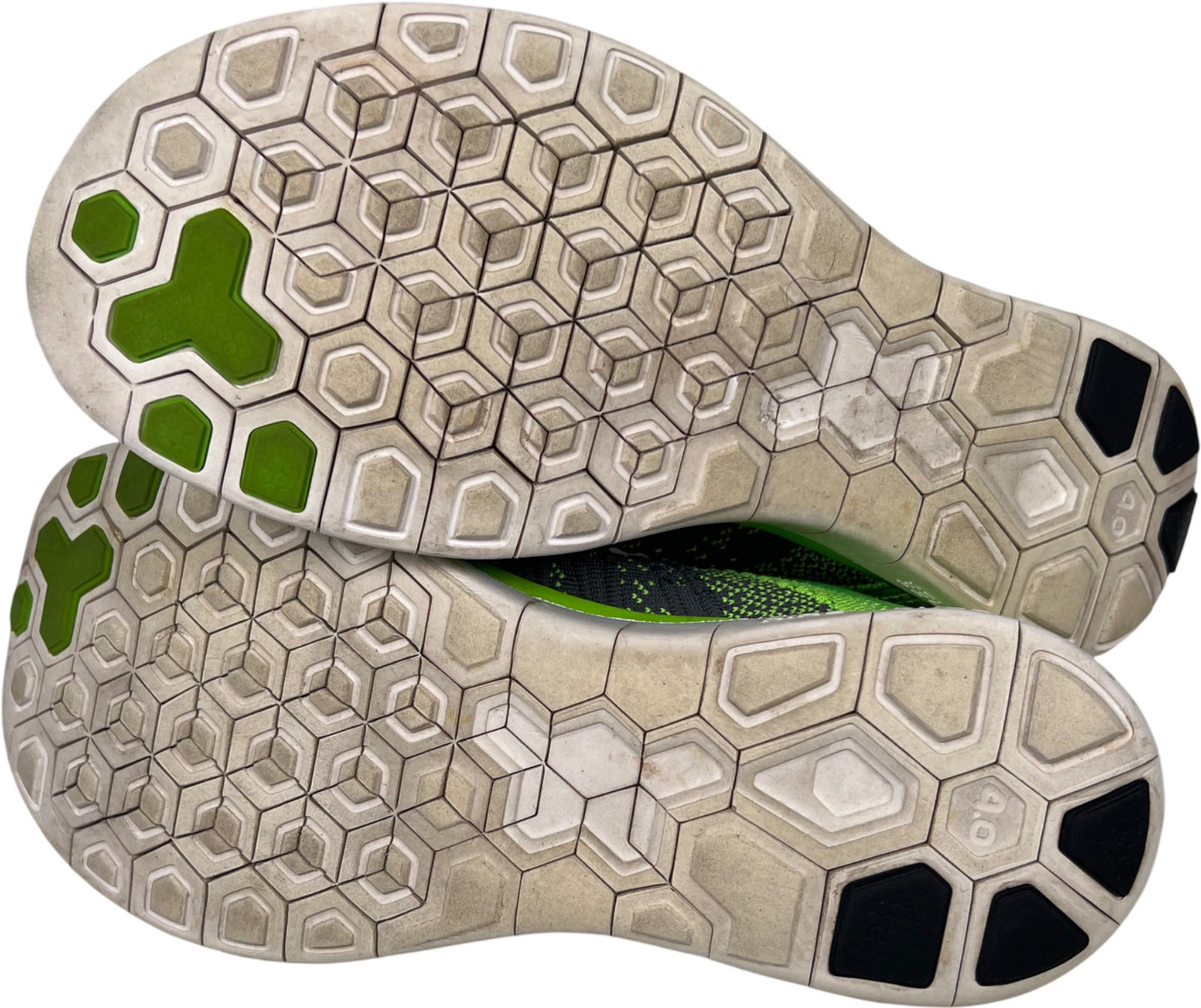 Nike Men’s Green/Gray Free 4.0 Flyknit Lace Up Athletic Shoes - 11