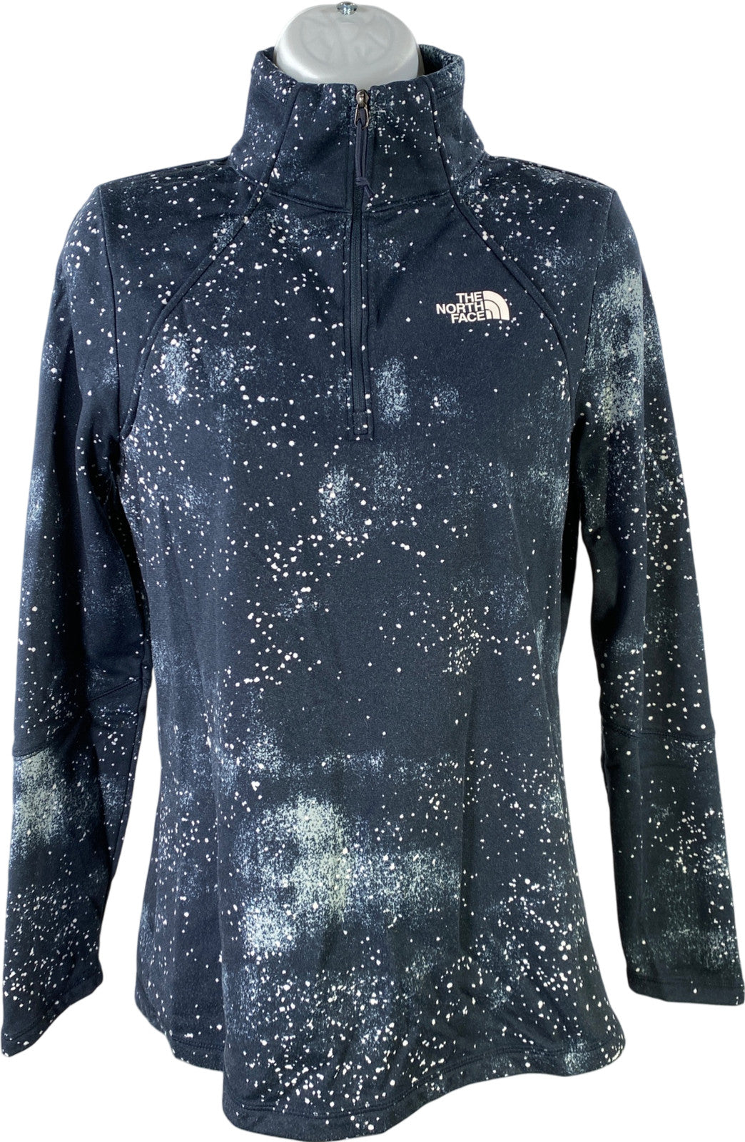 The North Face Women’s Blue Snow Print 1/4 Zip Pullover Jacket - M