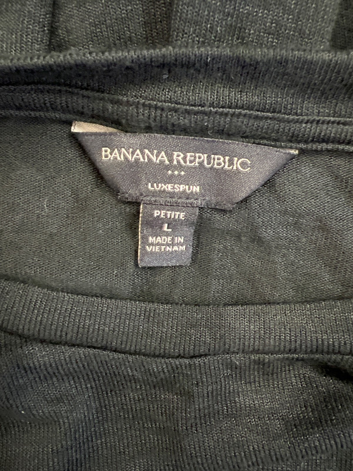 Banana Republic Women’s Black Luxespun Long Sleeve Shirt - L Petite