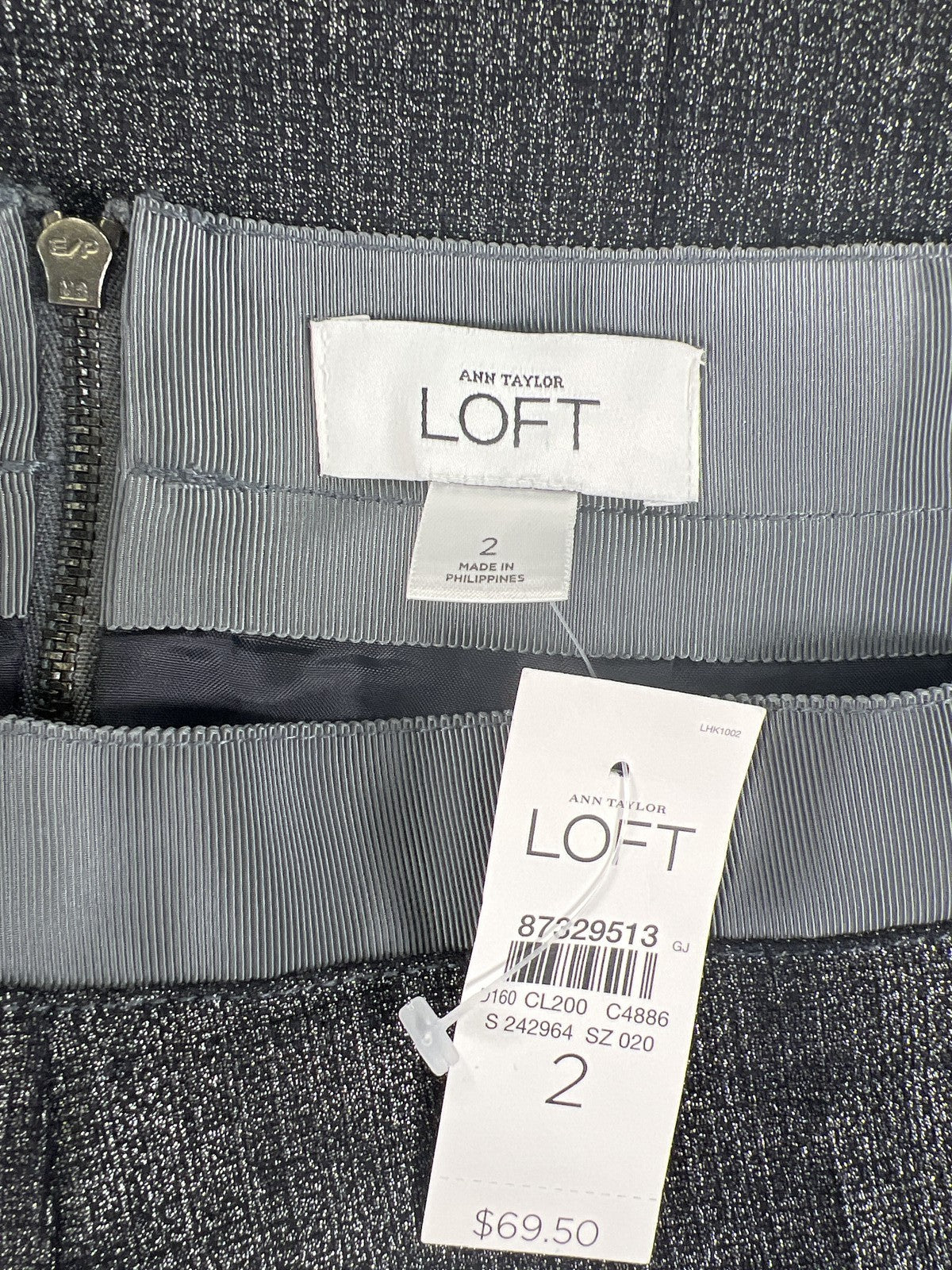 LOFT Women’s Black Metallic Pencil Skirt - 2