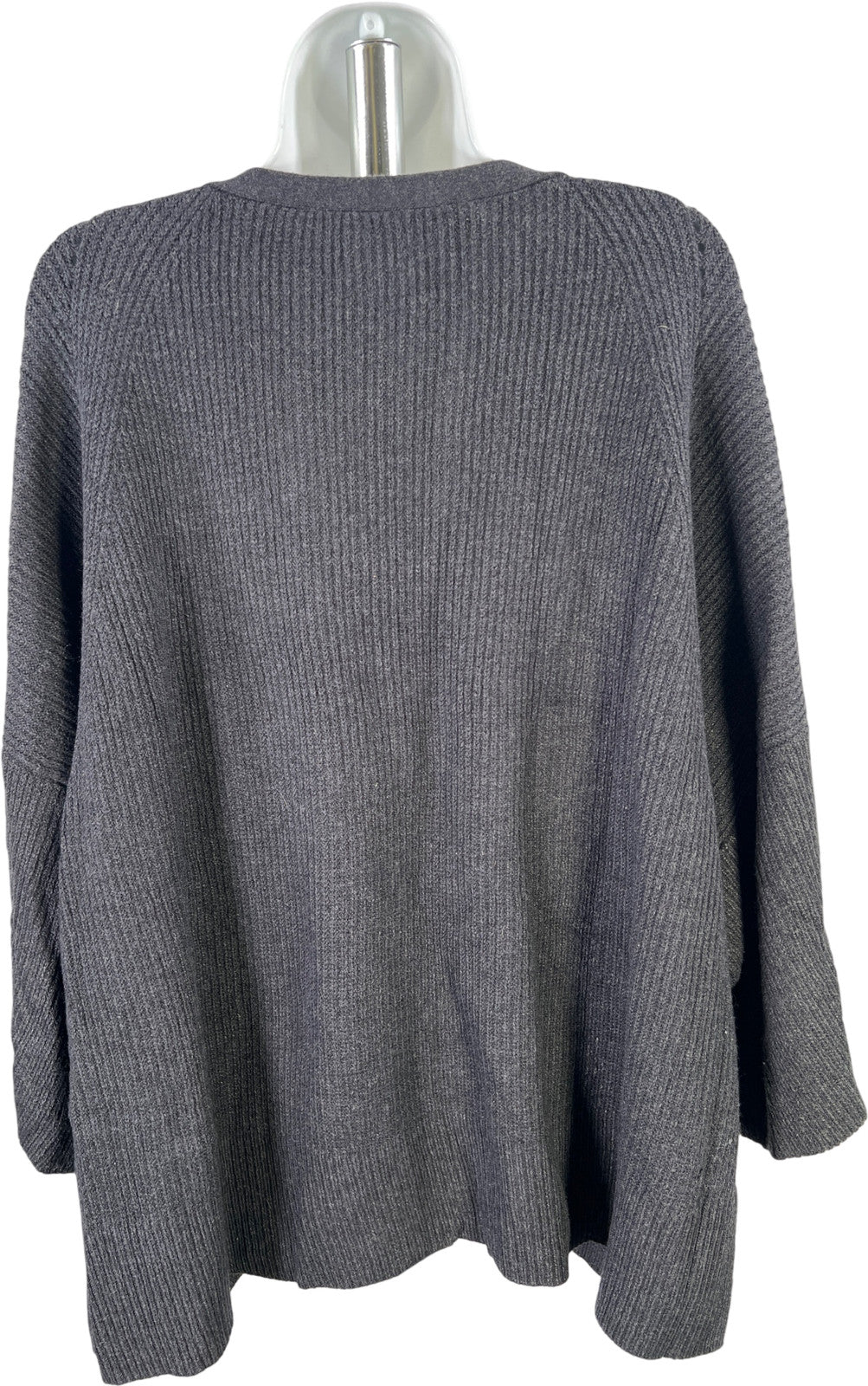 Ann Taylor Women’s Gray Ribbed 3/4 Loose Sleeve Sweater - M/L