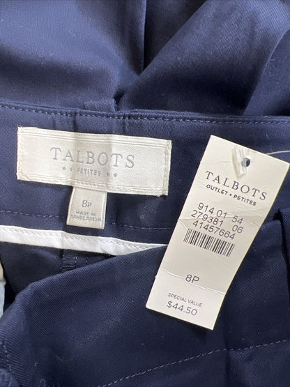 NUEVOS pantalones cortos casuales perfectos azules de Talbots para mujer - 8 Petite