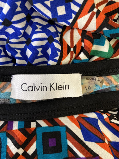 Calvin Klein Women’s Multicolor Short Sleeve Shift Dress - 10