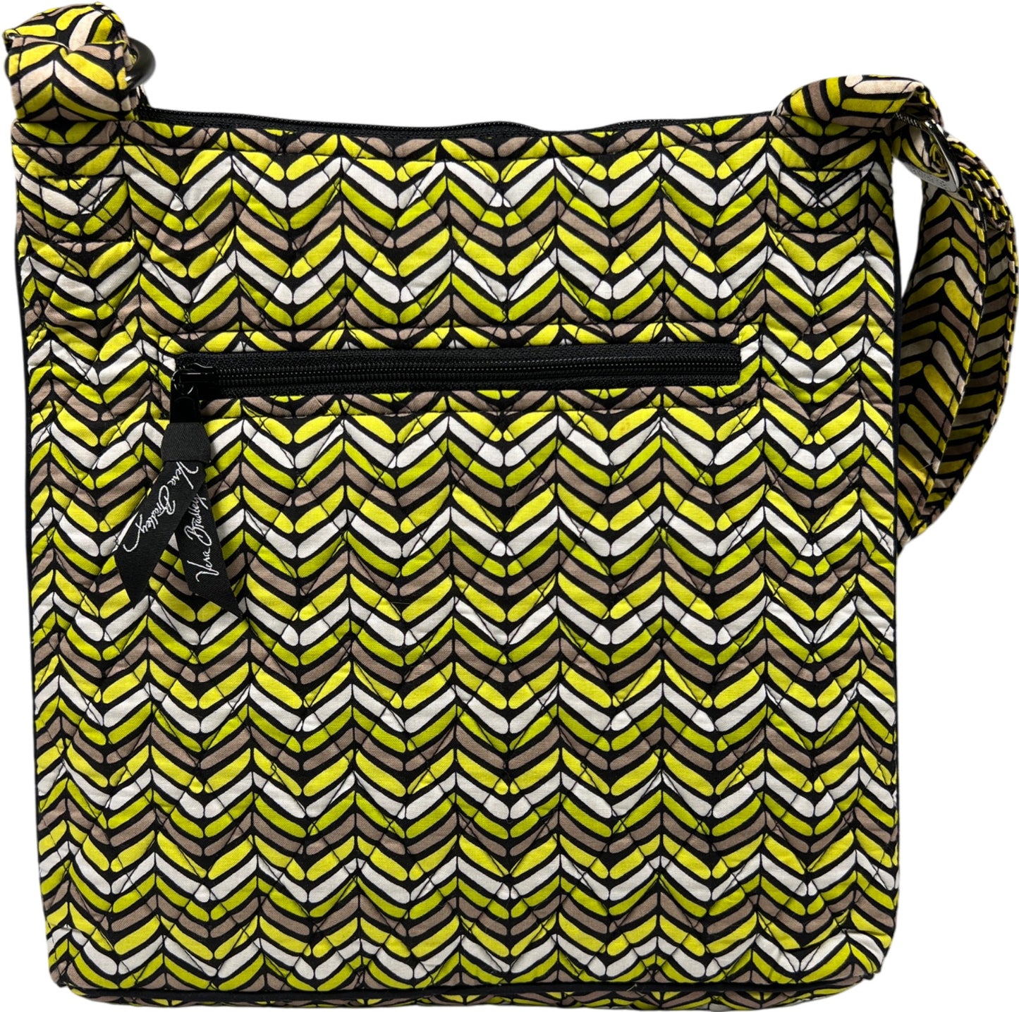 Vera. Bradley Women’s Yellow Citron Chevron Crossbody Hipster Purse