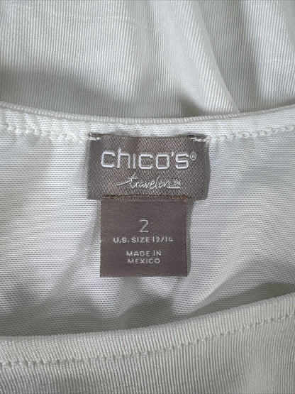 Chico's Women's White Travelers Stretch Tank Top Shirt - 2/US 12