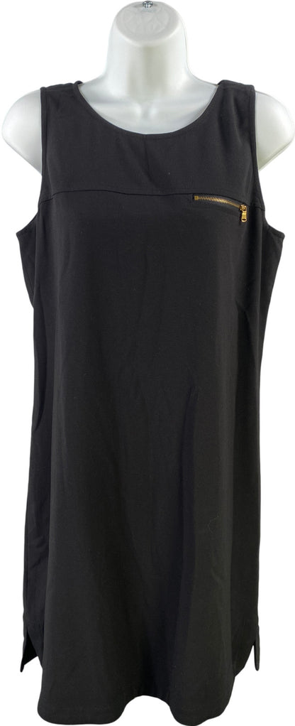 NEW LOFT Women’s Black Sleeveless Front Pocket Accent Shift Dress - 8