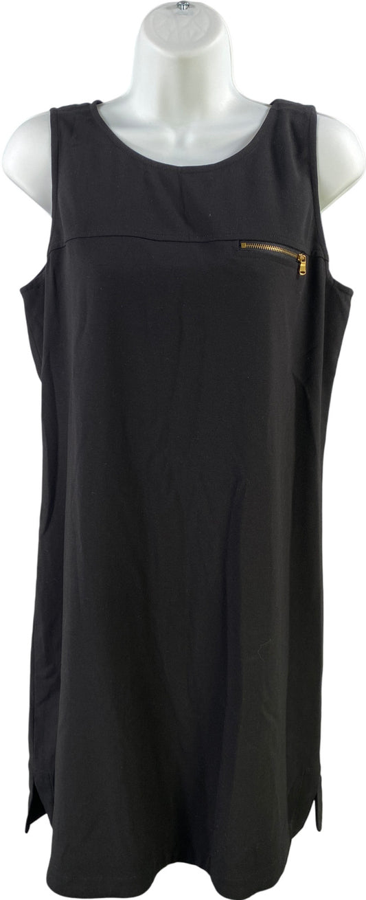NEW LOFT Women’s Black Sleeveless Front Pocket Accent Shift Dress - 8