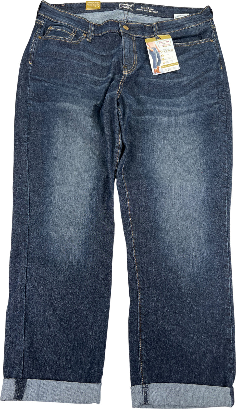 Levi’s Women’s Dark Wash Mid Rise Slim Boyfriend Denim Jeans - 18