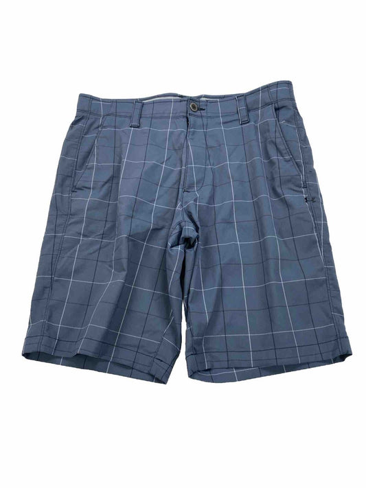 Under Armour Men's Blue Plaid HeatGear Golf Shorts - 34