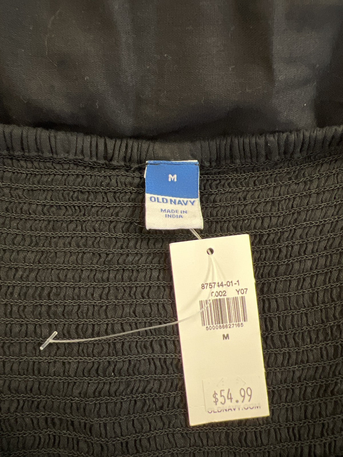 Old Navy Women’s Black Embroidered Short Sleeve Smocked Midi Dress - M