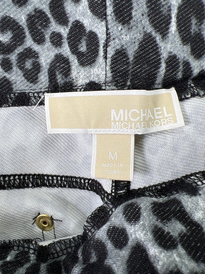 Michael Kors Women’s Gray/Black Animal Print Pull On Jeggings - M