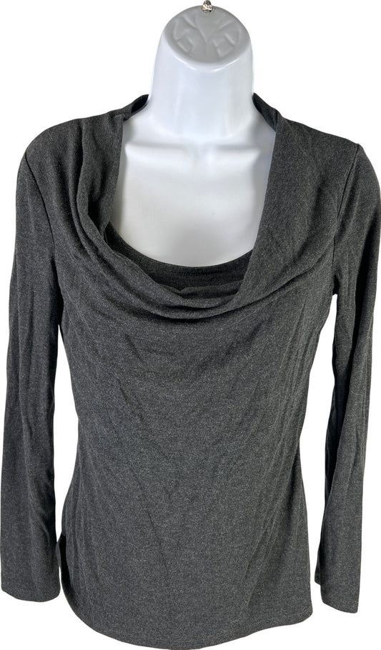 White House Black Market Women’s Gray Cowl Neck Long Sleeve Shirt - XS