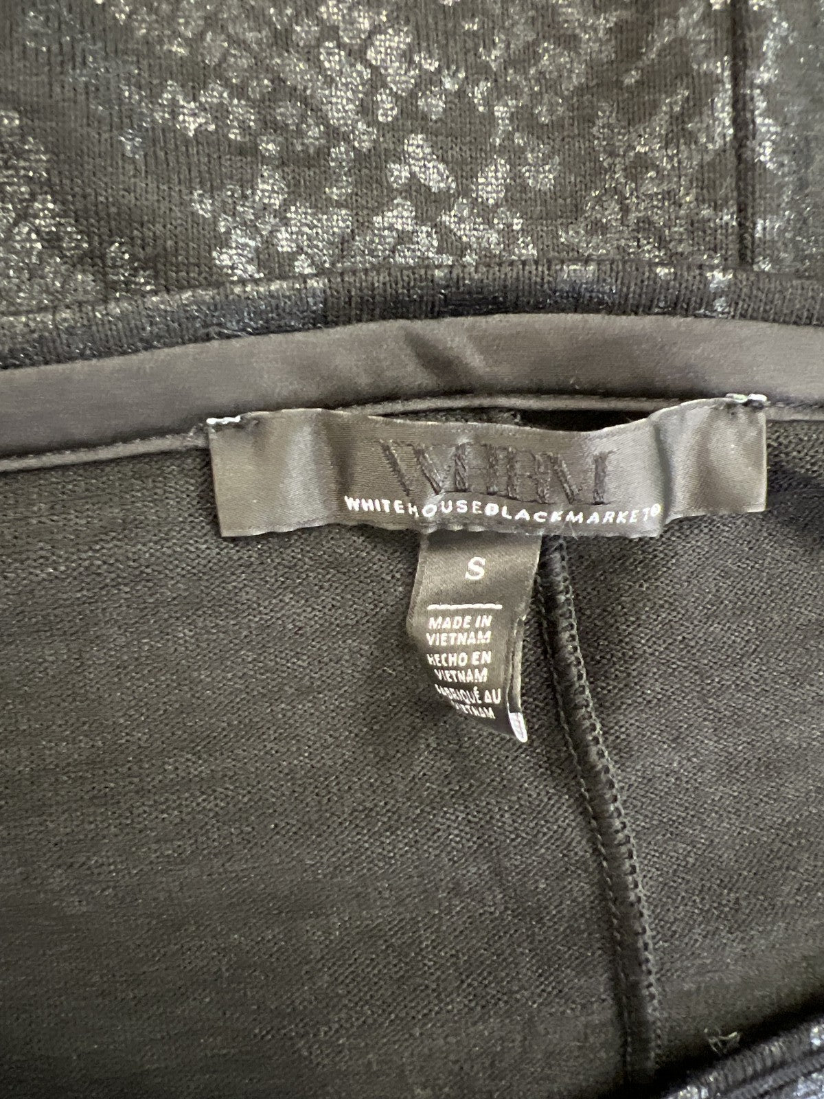 White House Black Market Women’s Black Long Sleeve Metallic Knit Sweater - S