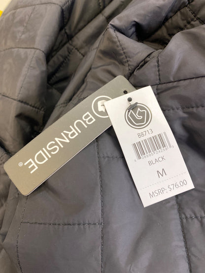 Burnside Men’s Black Quilted Full Zip Long Sleeve Puffer Jacket - M