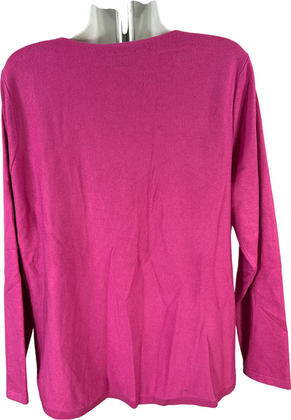 Chico’s Women’s Pink Long Sleeve Thin Knit Sweater - 2/US L