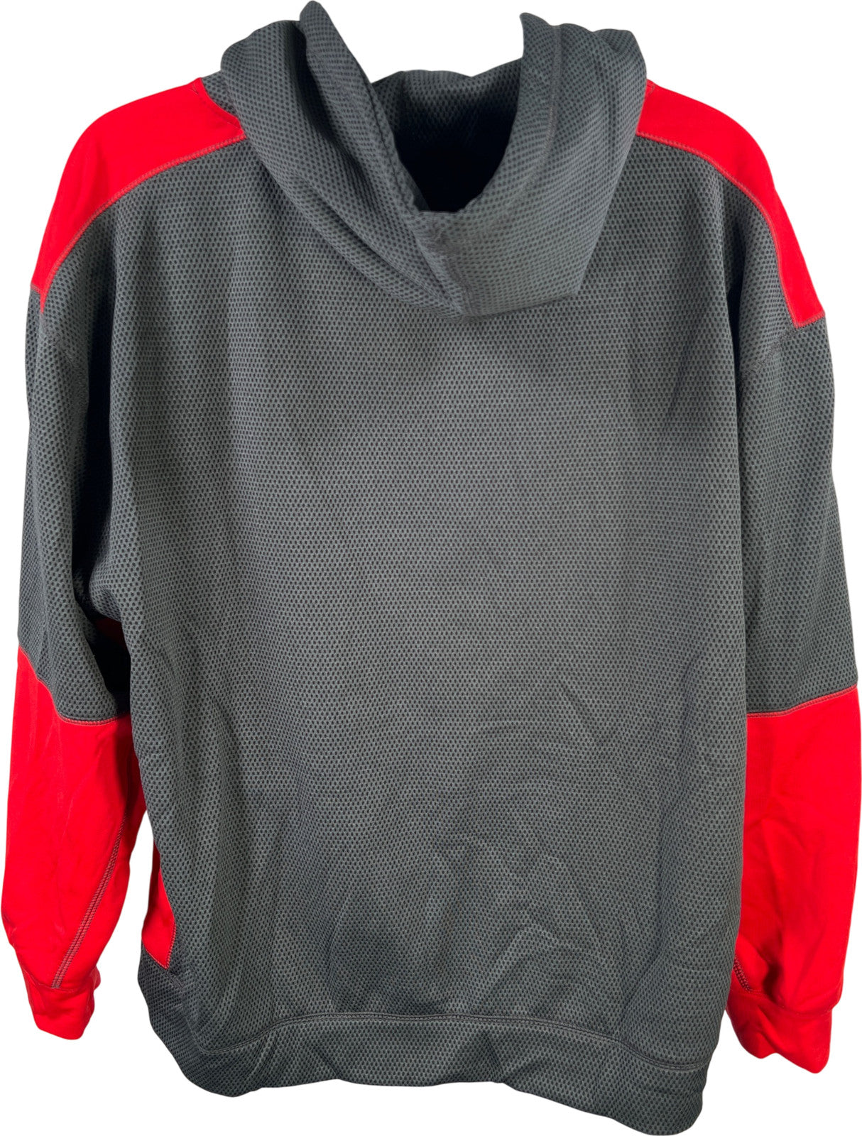 NFL Men’s Gray/Red Detroit Red Wings Long Sleeve Pullover Sweatshirt - 2XL