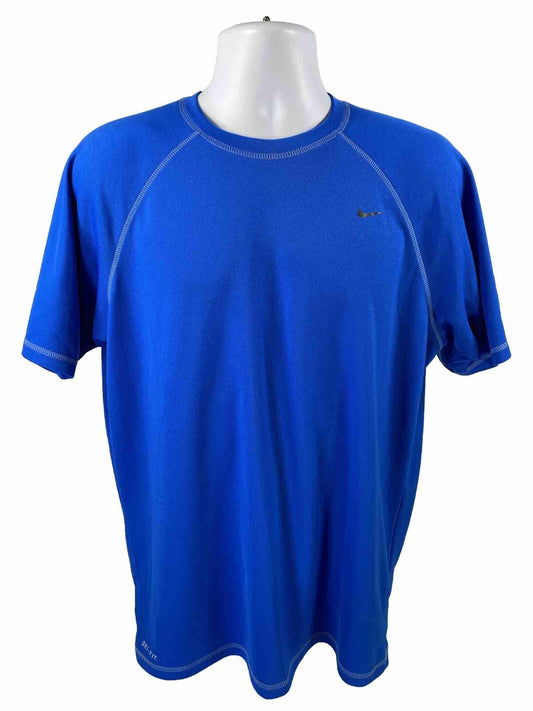 Nike Men's Blue Dri-Fit Short Sleeve Athletic Shirt - L