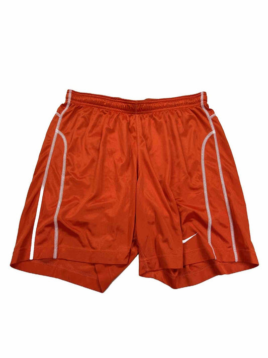 Nike Men's Orange Mesh Lined Dri-Fit Athletic Shorts - L