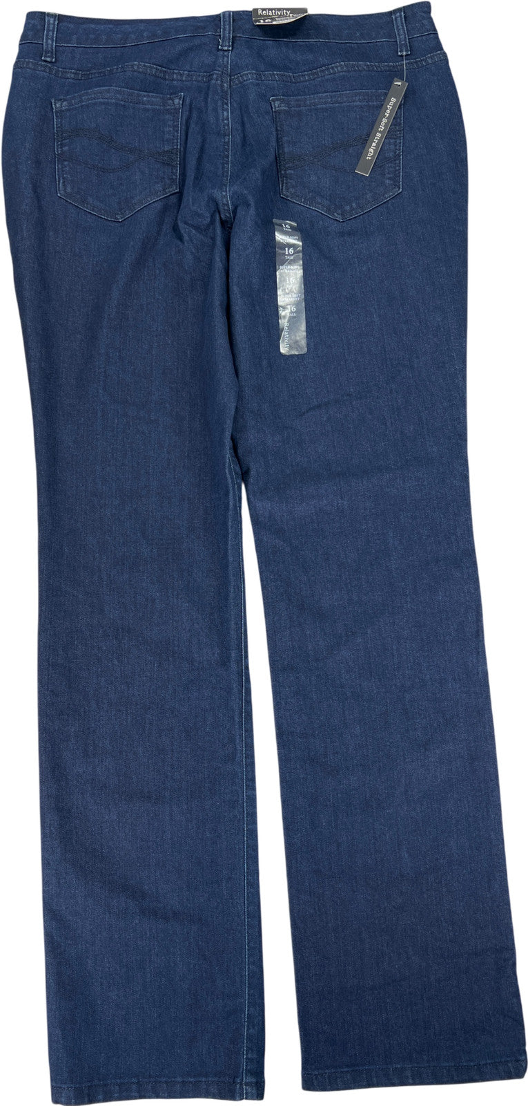 Relativity Women’s Dark Wash Super Soft Straight Denim Jeans - 16