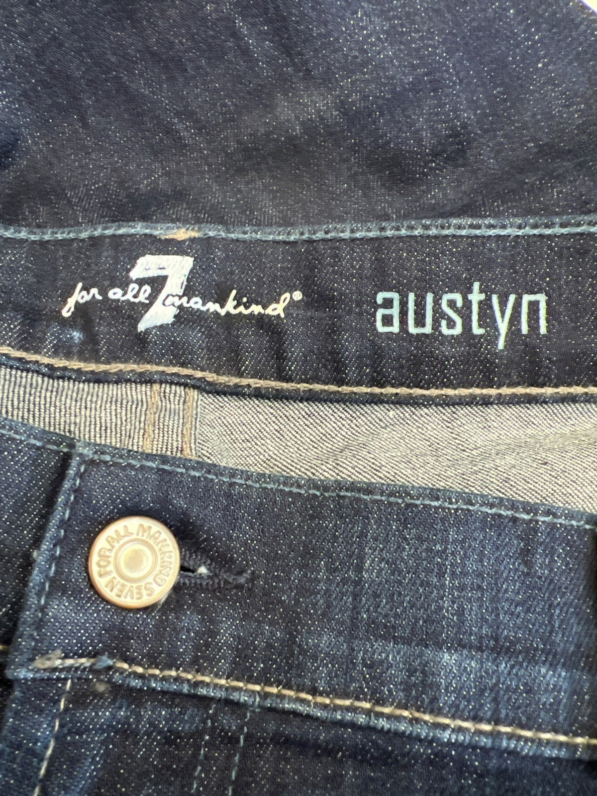 7 For All Mankind Men’s Dark Wash Austyn Straight Denim Jeans - 40x38