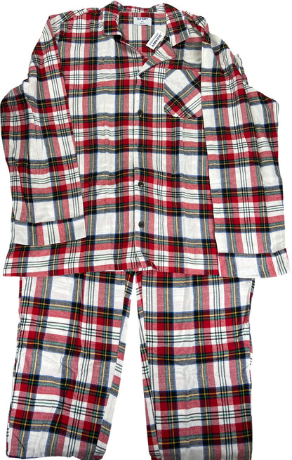 Old Navy Men’s Red Flannel Holiday Button Up Shirt Pajama Set - XXXL