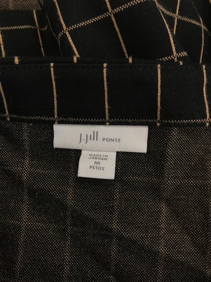 J.Jill Women’s Black Long Button Sleeve Ponte Shirt - M Petite