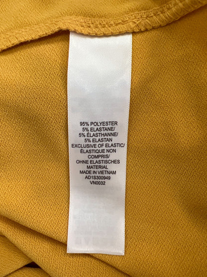 Adrianna Papell Women’s Gold/Yellow V-Neck Smocked Short Sleeve Blouse - XL