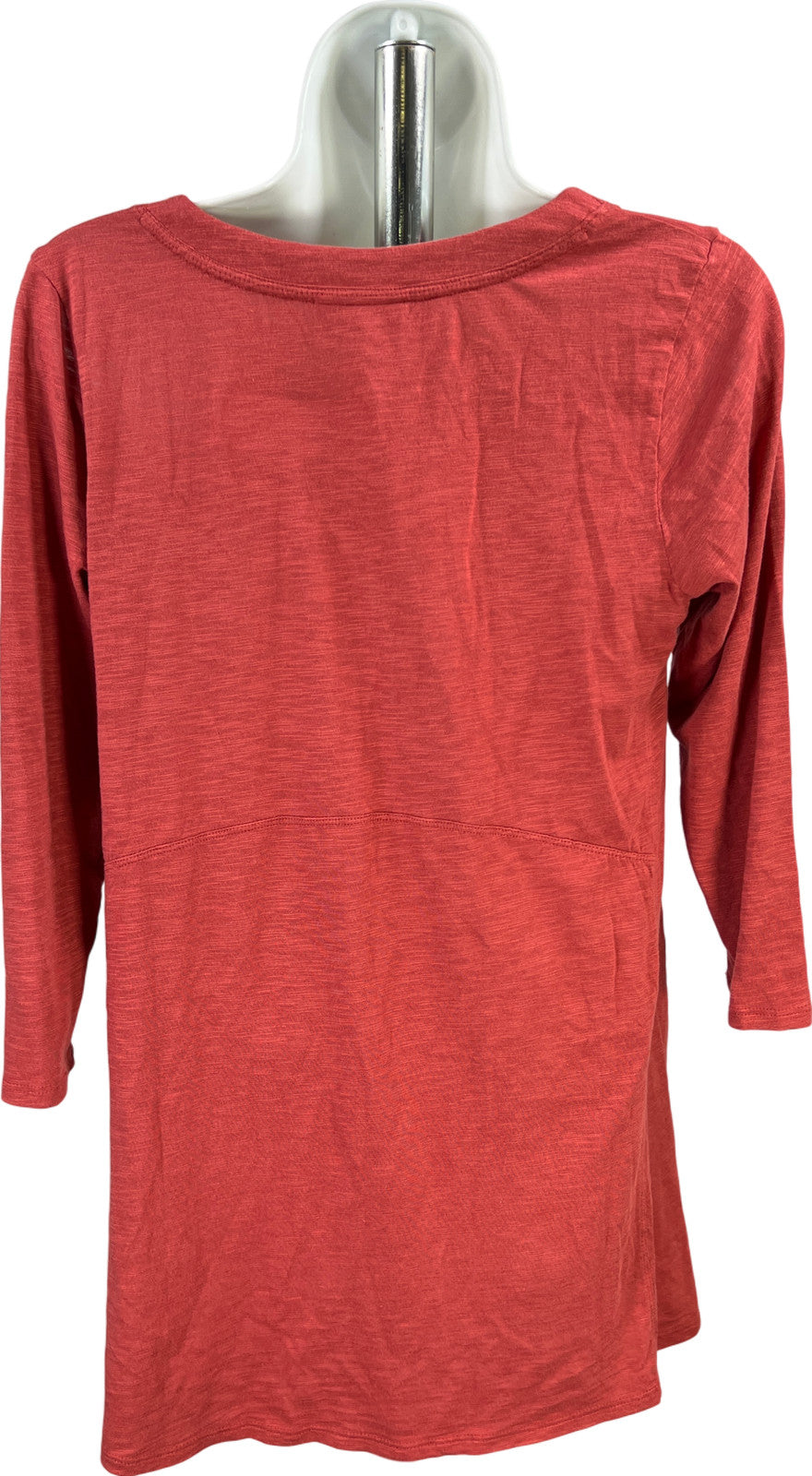 J.Jill Women’s Pink/Red Button Front V-Neck 3/4 Sleeve Tunic Shirt - XS