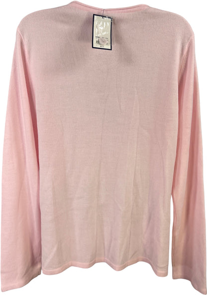 Croft and Barrow Women’s Pink V-Neck Long Sleeve Sweater - XL