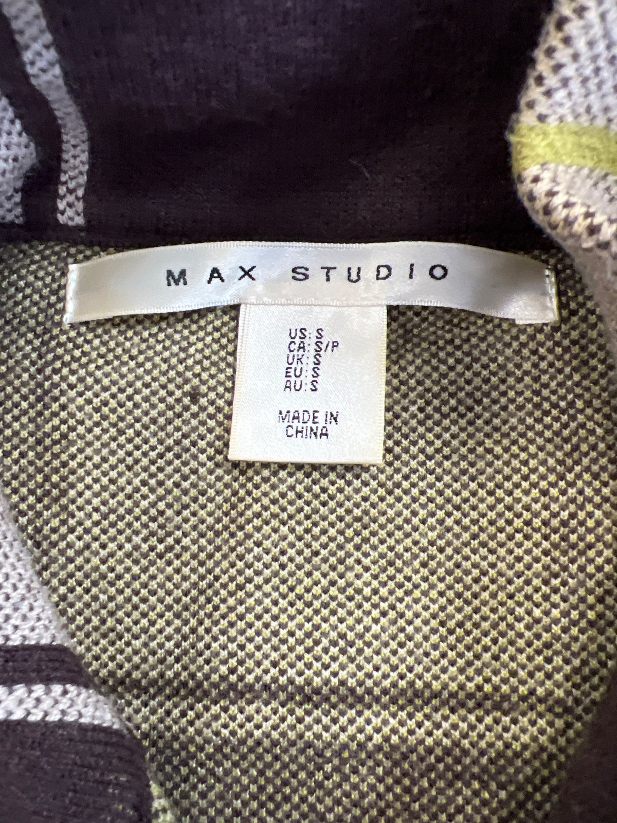 Max Studio Women’s Brown Plaid Long Full Zip Jacket - S